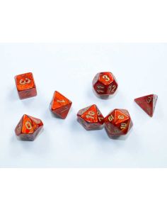 Scarab Mini-hedral Scarlet/gold 7-Die Set