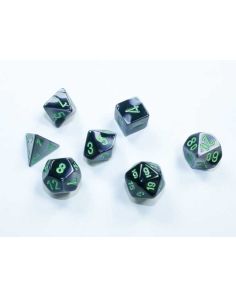 Gemini Mini-hedral Black-Grey/green 7-Die Set