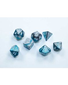 Gemini Mini-hedral Steel-Teal/white 7-Die Set