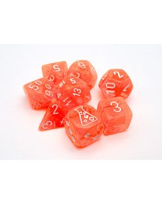 Lab Dice Translucent Neon Orange / White
