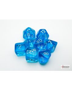 Lab Dice Translucent Tropical Blue / White
