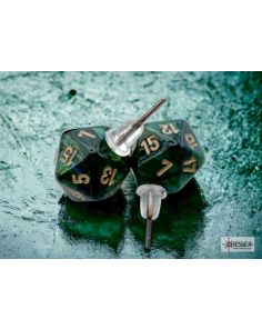 Stud Earrings Scarab Jade Mini-Poly d20 Pair