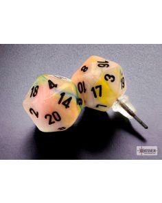 Stud Earrings Festive Circus Mini-Poly d20 Pair