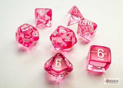 Translucent Mini-hedral Pink/white 7-Die Set