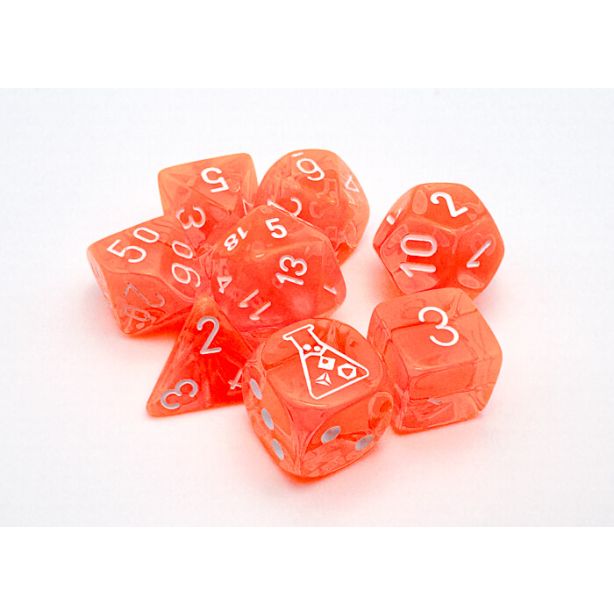 Lab Dice Translucent Neon Orange / White