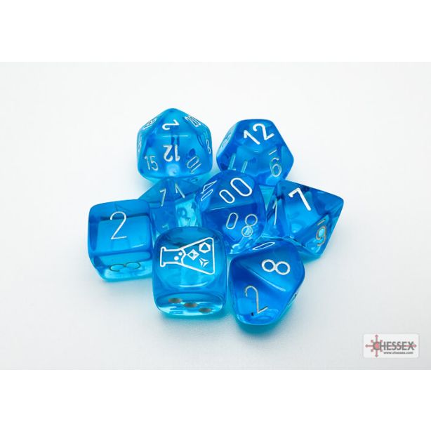 Lab Dice Translucent Tropical Blue / White