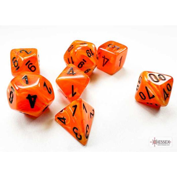 Vortex Mini-hedral Orange/black 7-Die Set