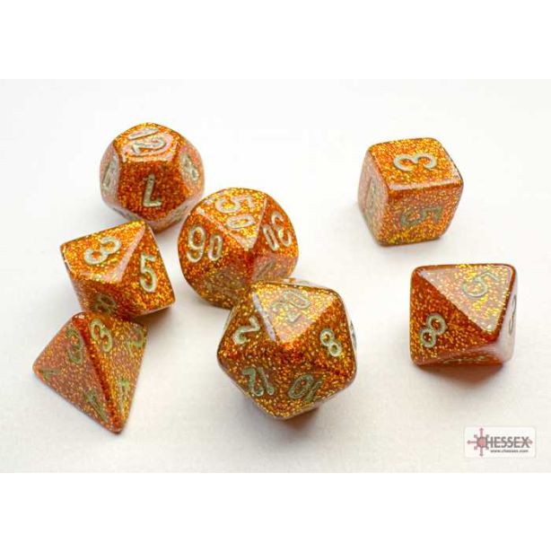 Glitter Mini-hedral Gold/silver 7-Die Set