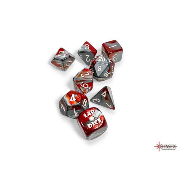Lab Dice Gemini Red-Steel / White