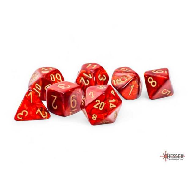 Scarab Scarlet / Gold Mega-hedral 7-Die Set