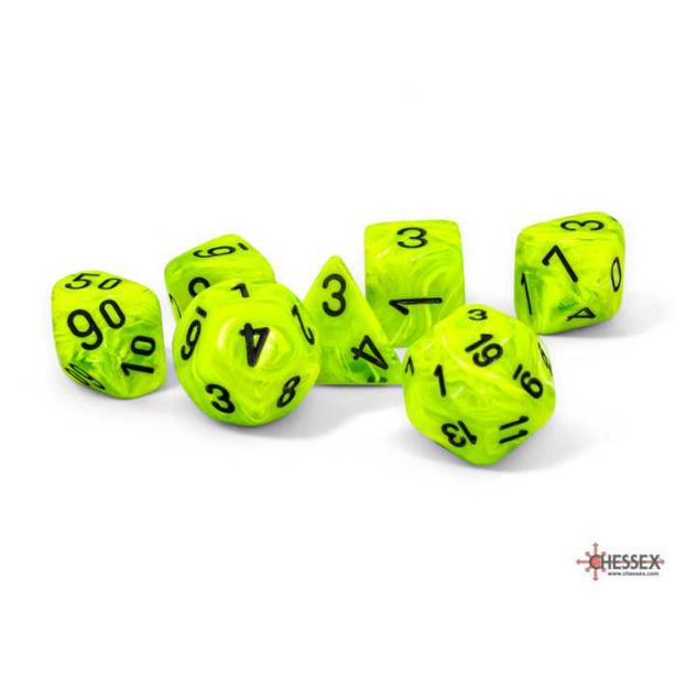 Vortex Bright Green / Black Mega-hedral 7-Die Set