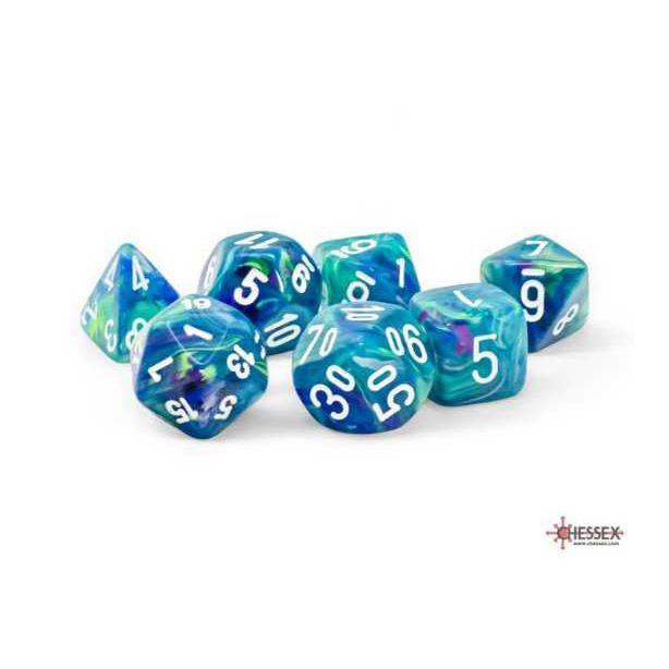 Festive Waterlily / White Mega-hedral 7-Die Set