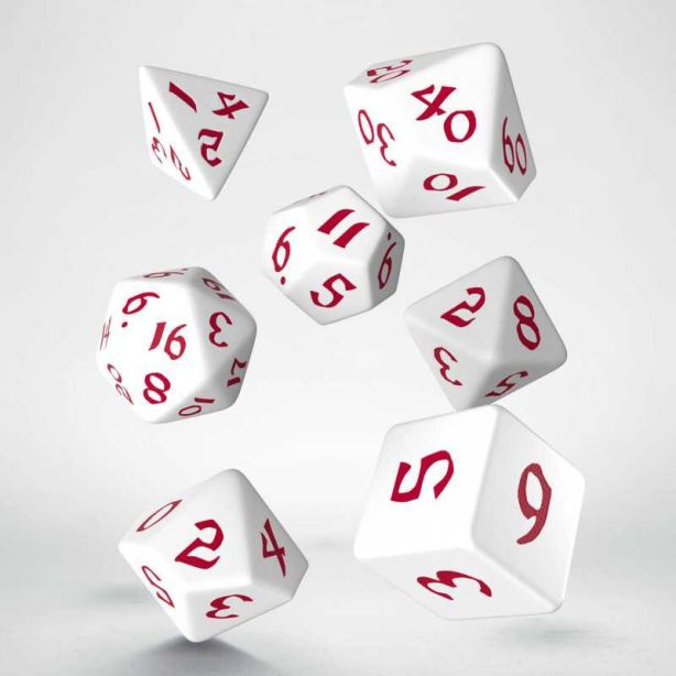 Classic Runic Dice Set White / Red