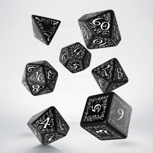 Elvish Dice Set Black / White