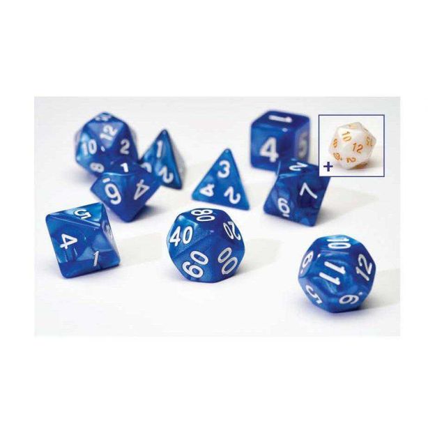 Perl Blue Dice Set