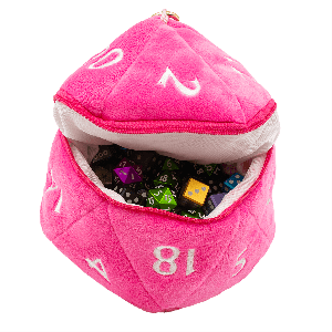 D20 Plush dice bag - Rosa