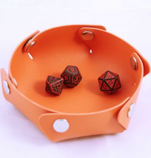 Tärningsbricka Rund Orange