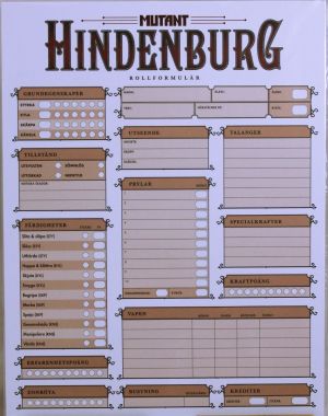 Mutant Hindenburg: Rollformulär